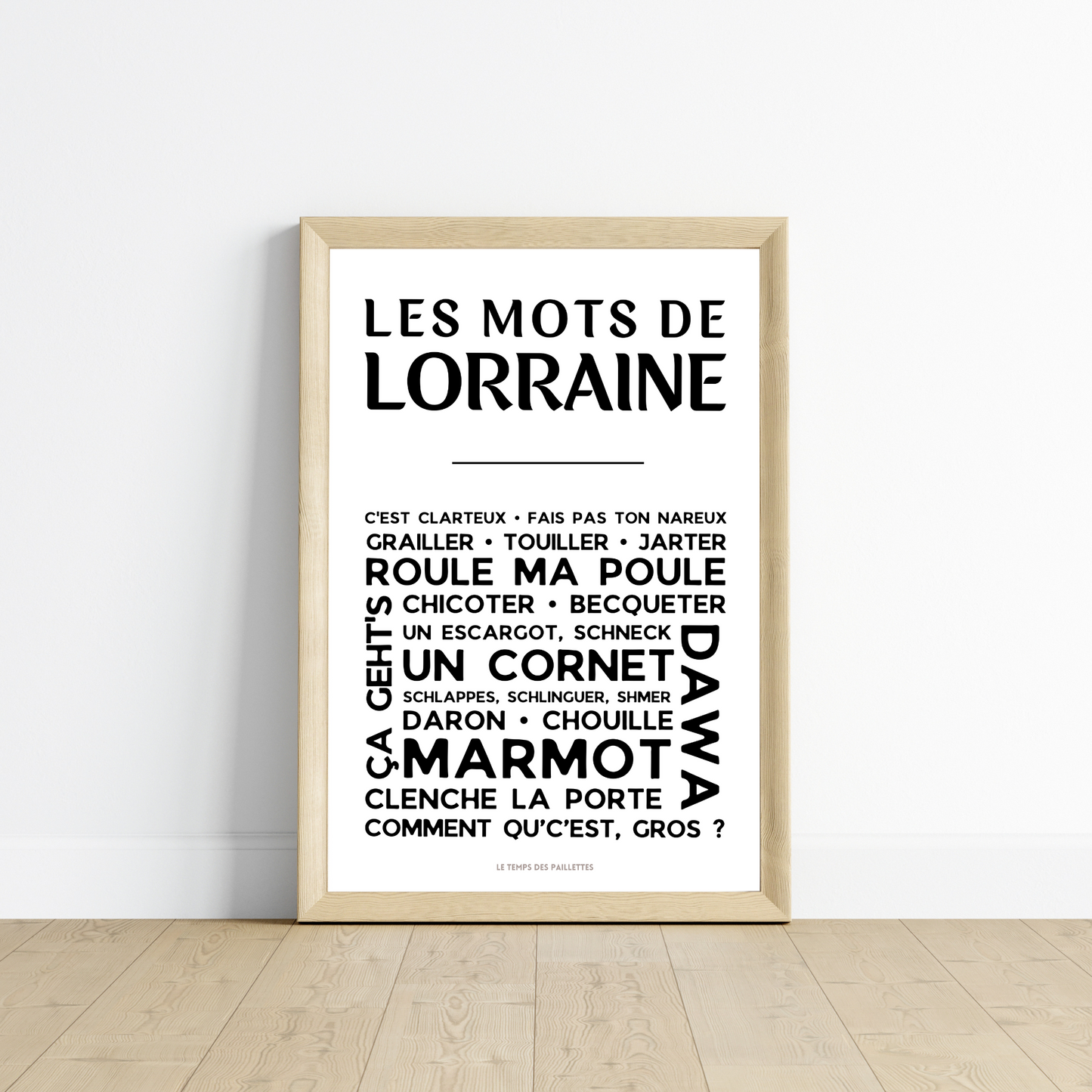 Affiche Le lorrain - Poster mots de lorraine par Le Temps des Paillettes