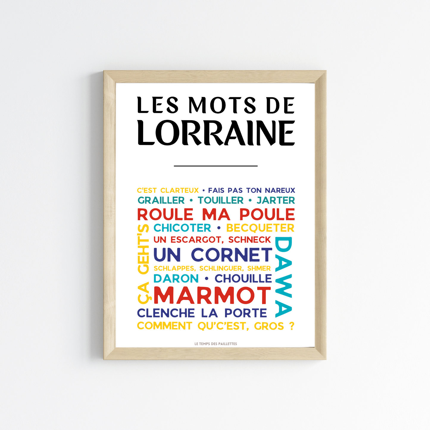 Affiche Le lorrain - Poster mots de lorraine par Le Temps des Paillettes