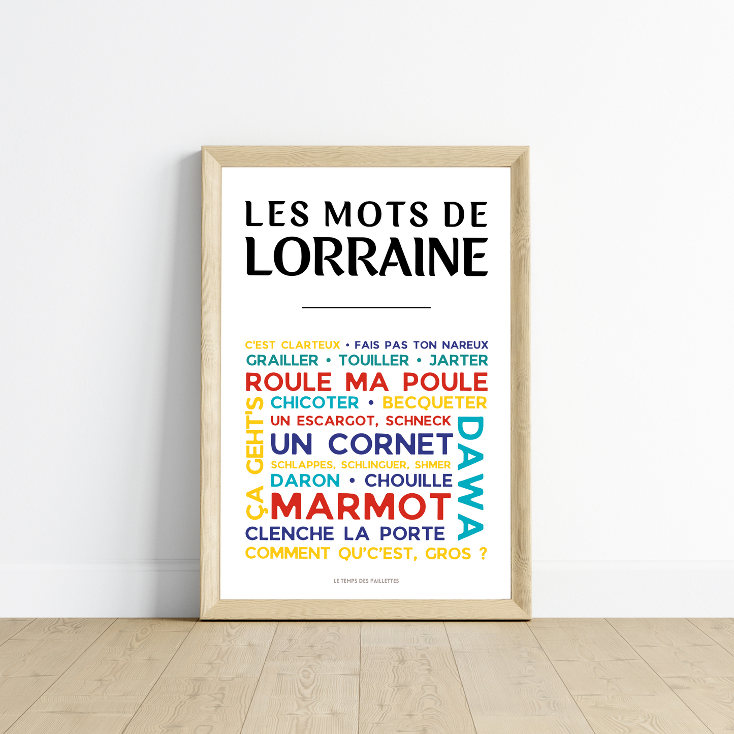 Affiche Le lorrain - Poster mots de lorraine par Le Temps des Paillettes