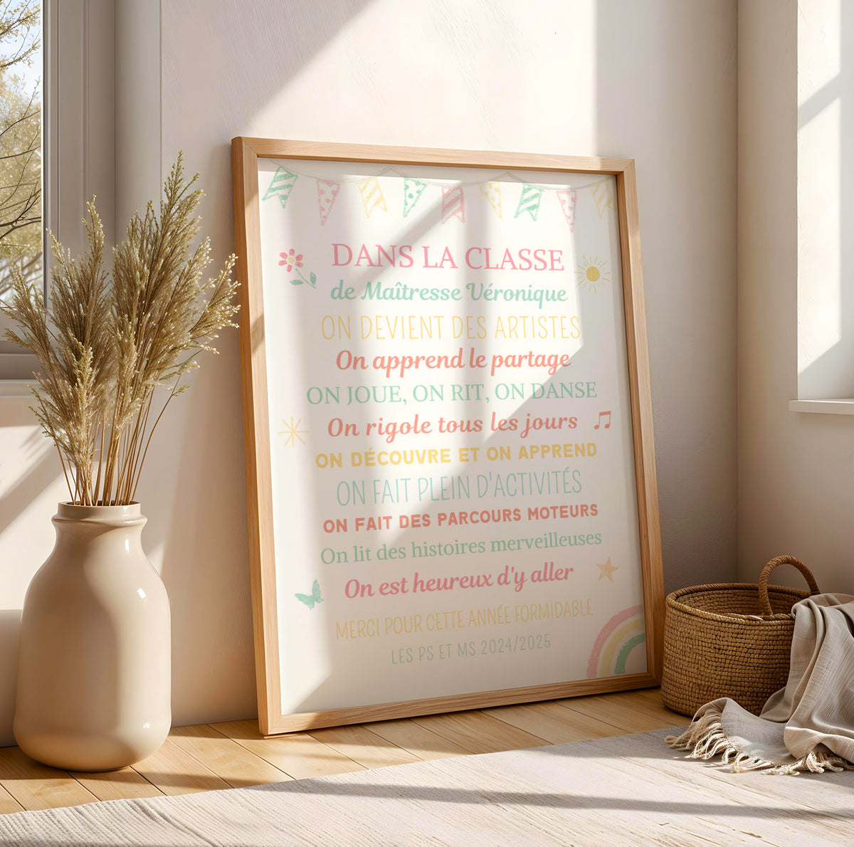 Affiche Activités Classe Maîtresse Personnalisée – Cadeau Fin d'Année Scolaire Original - Image 5