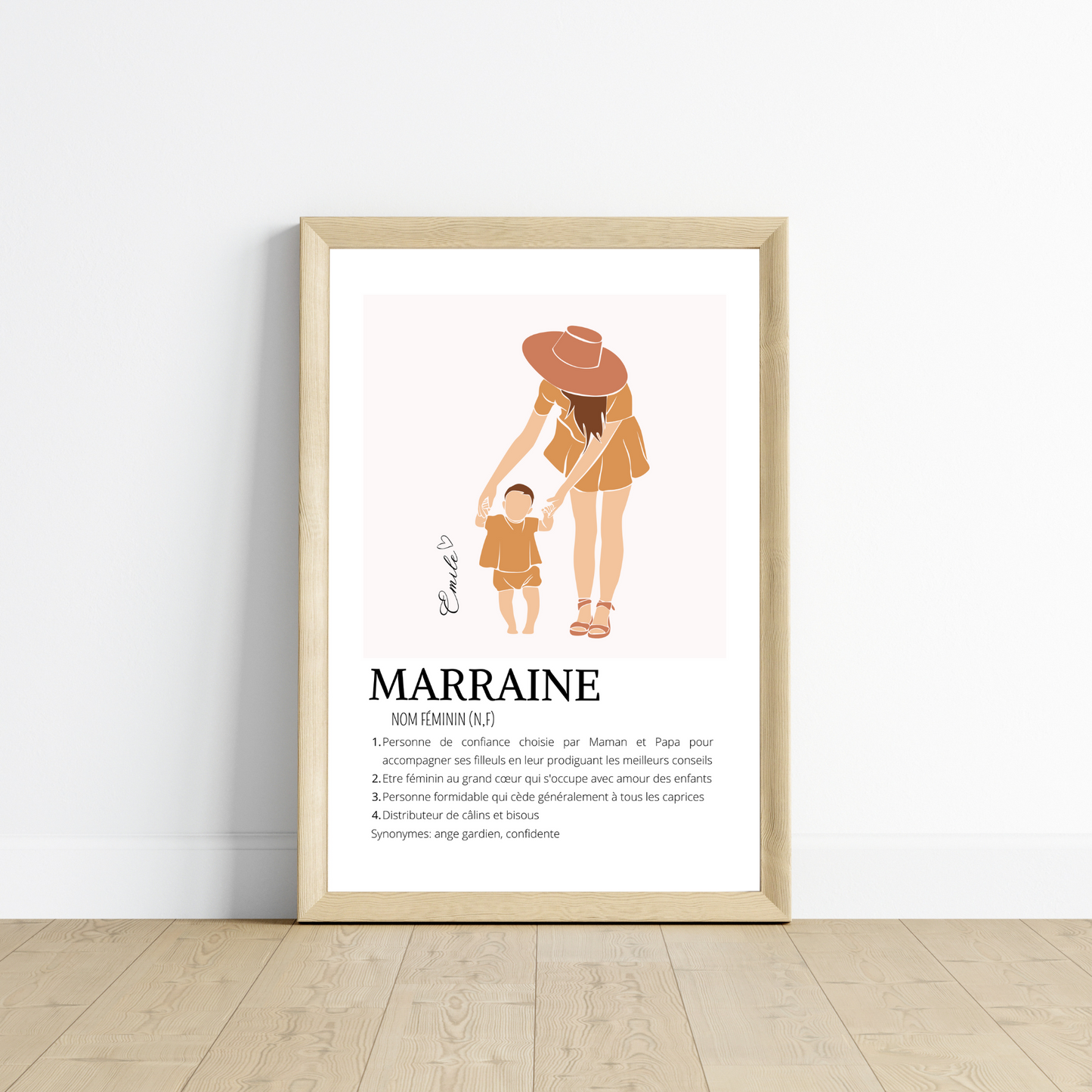 Affiche Marraine Personnalisée | Demande Originale et Cadeau Unique - Le Temps des Paillettes