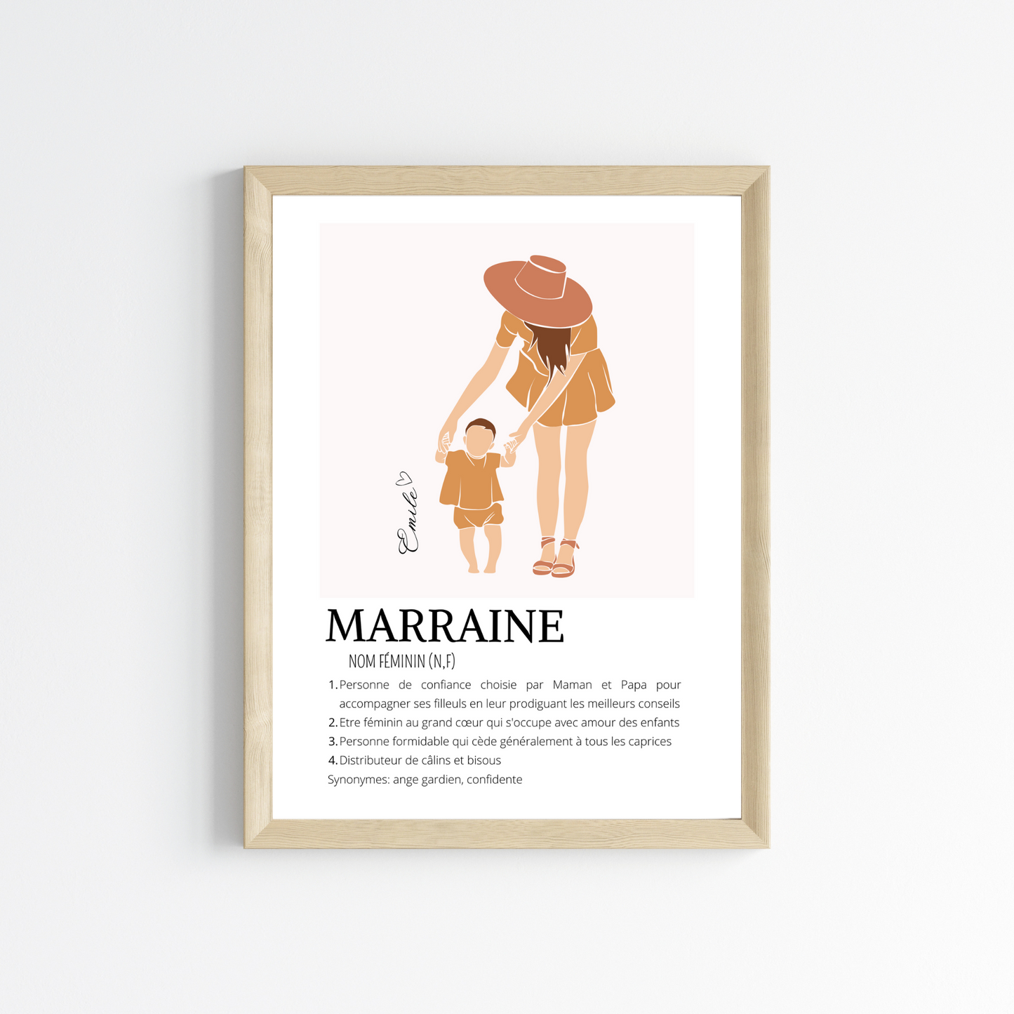 Affiche Marraine Personnalisée | Demande Originale et Cadeau Unique - Le Temps des Paillettes