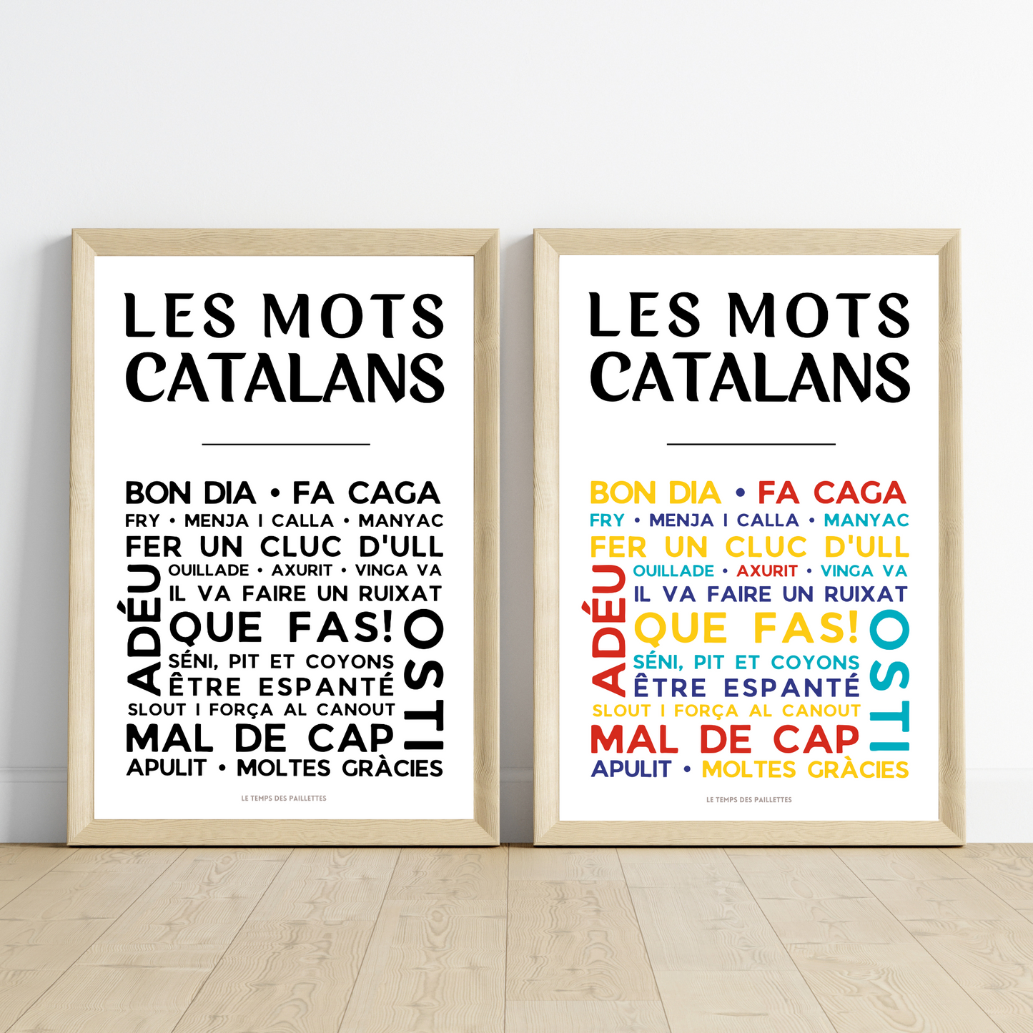 Affiche Le catalan - Poster mots catalans par Le Temps des Paillettes