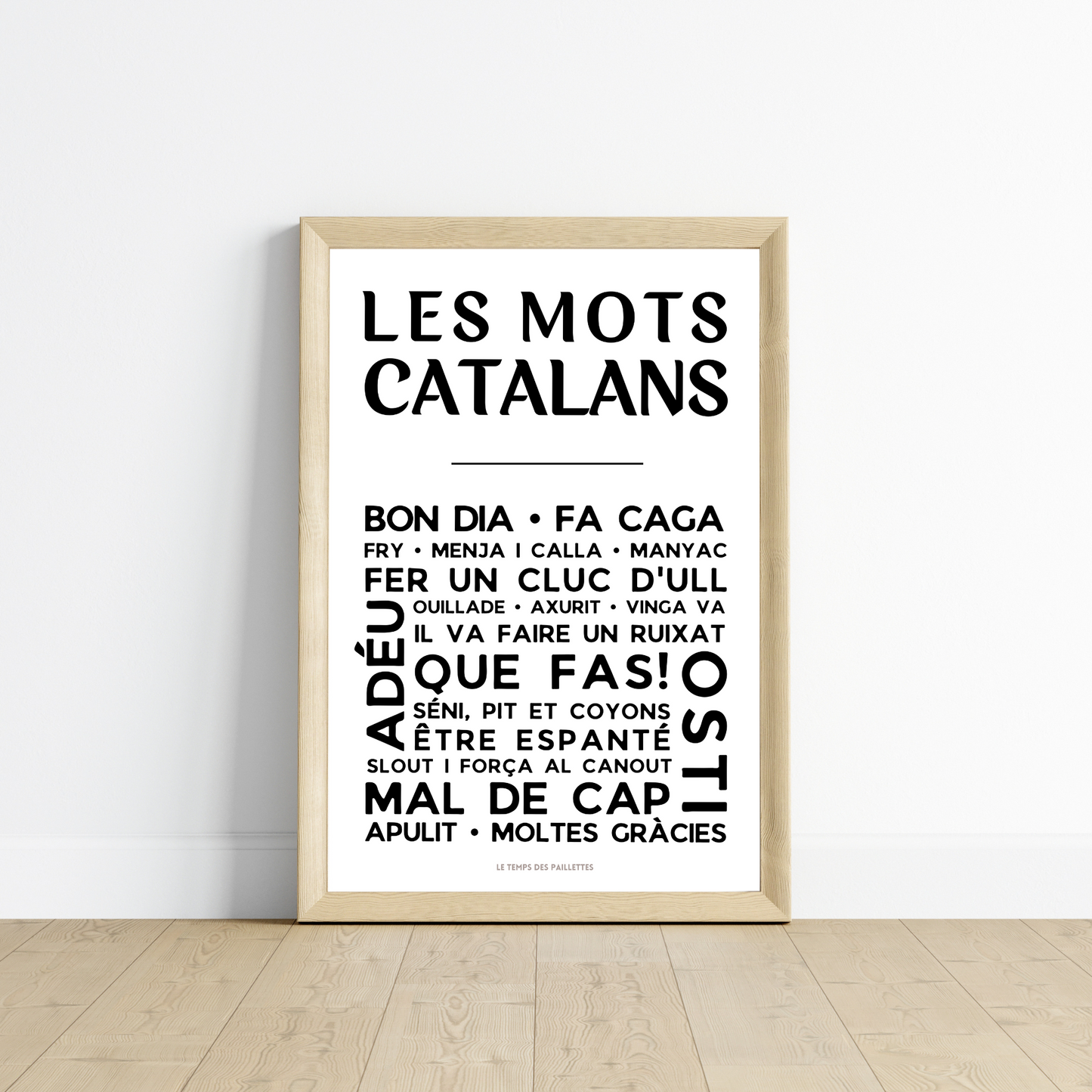 Affiche Le catalan - Poster mots catalans par Le Temps des Paillettes