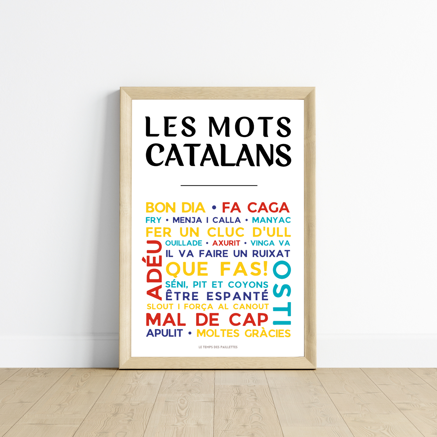 Affiche Le catalan - Poster mots catalans par Le Temps des Paillettes