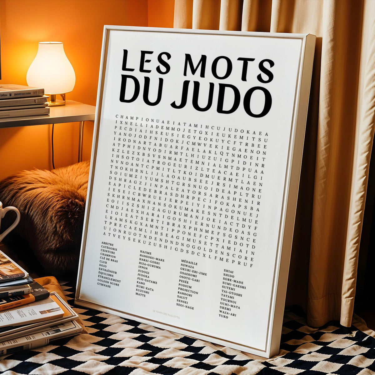 Affiche Judo Mots Mêlés – Poster Jeu à Chercher pour Fan de Judo