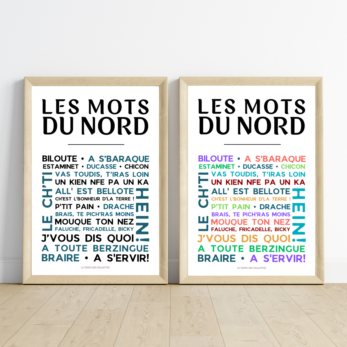 Affiche les Mots du nord - le nord - ch'ti par Le Temps des Paillettes