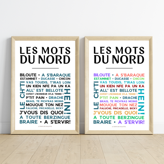 Affiche les Mots du nord - le nord - ch'ti par Le Temps des Paillettes - Le Temps des Paillettes