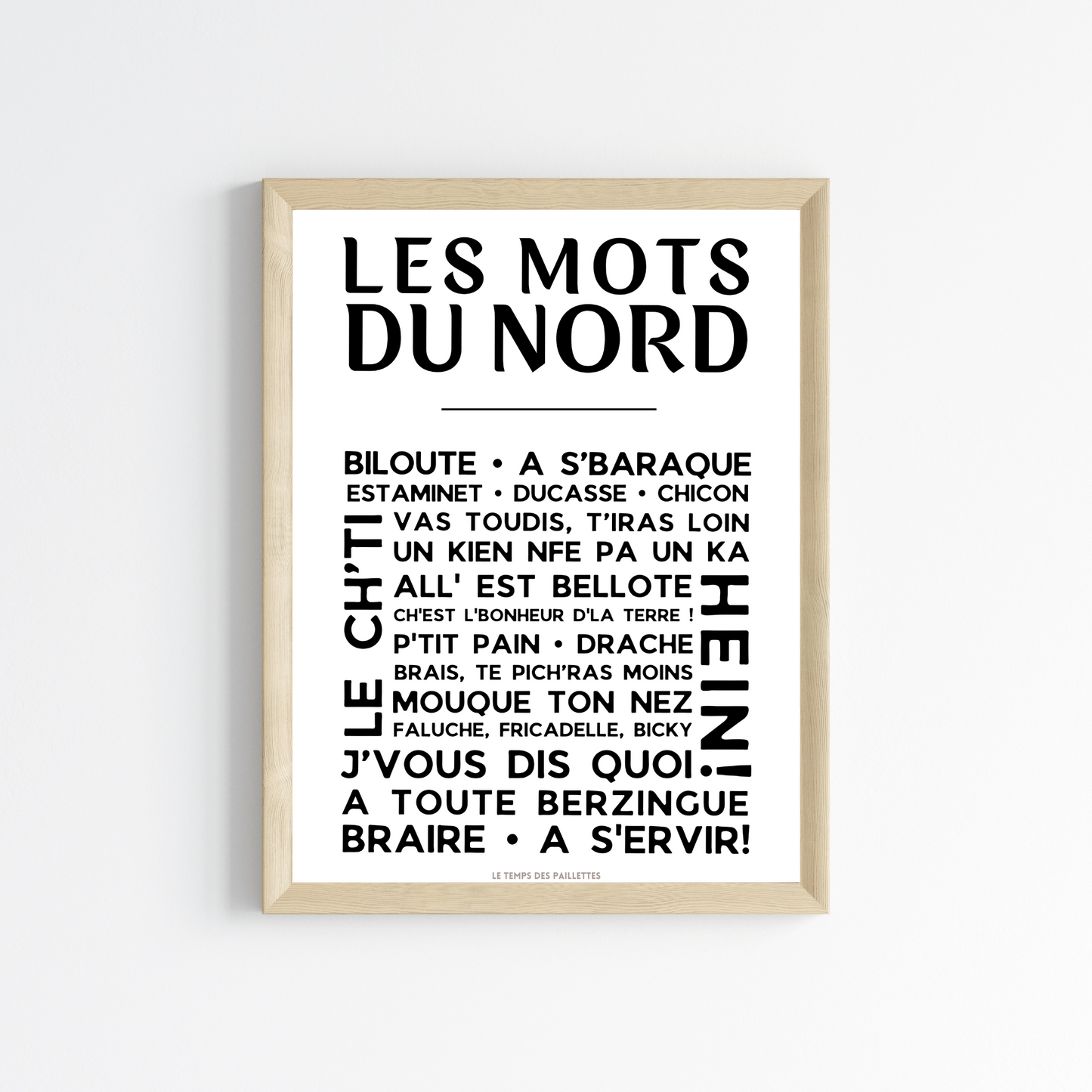 Affiche les Mots du nord - le nord - ch'ti par Le Temps des Paillettes