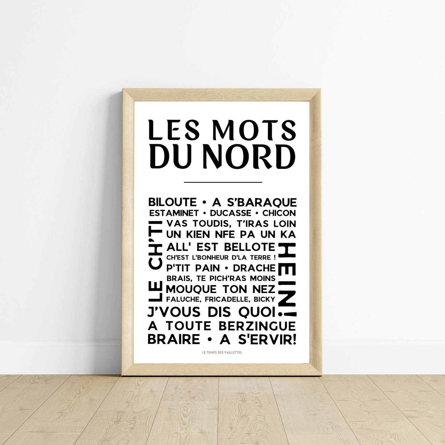 Affiche les Mots du nord - le nord - ch'ti par Le Temps des Paillettes