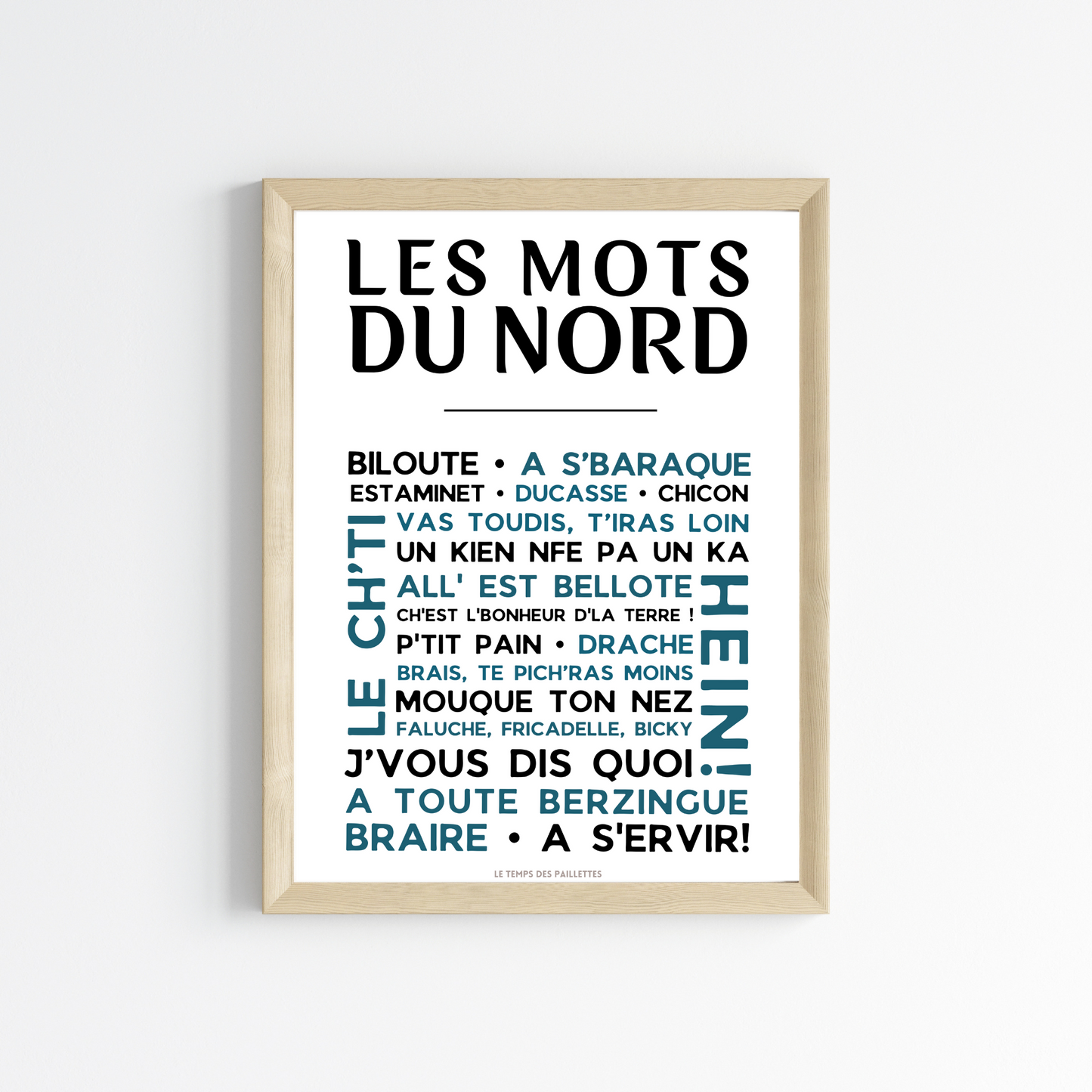 Affiche les Mots du nord - le nord - ch'ti par Le Temps des Paillettes