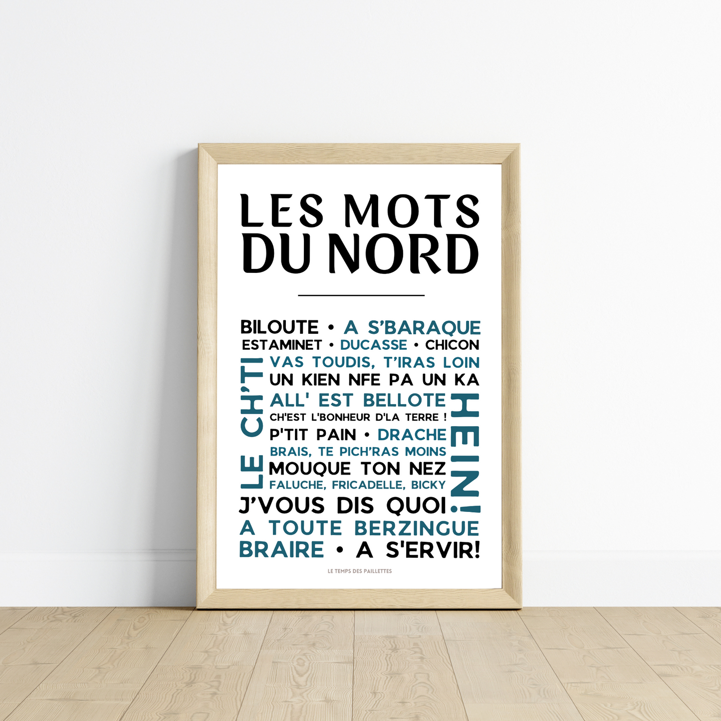 Affiche les Mots du nord - le nord - ch'ti par Le Temps des Paillettes