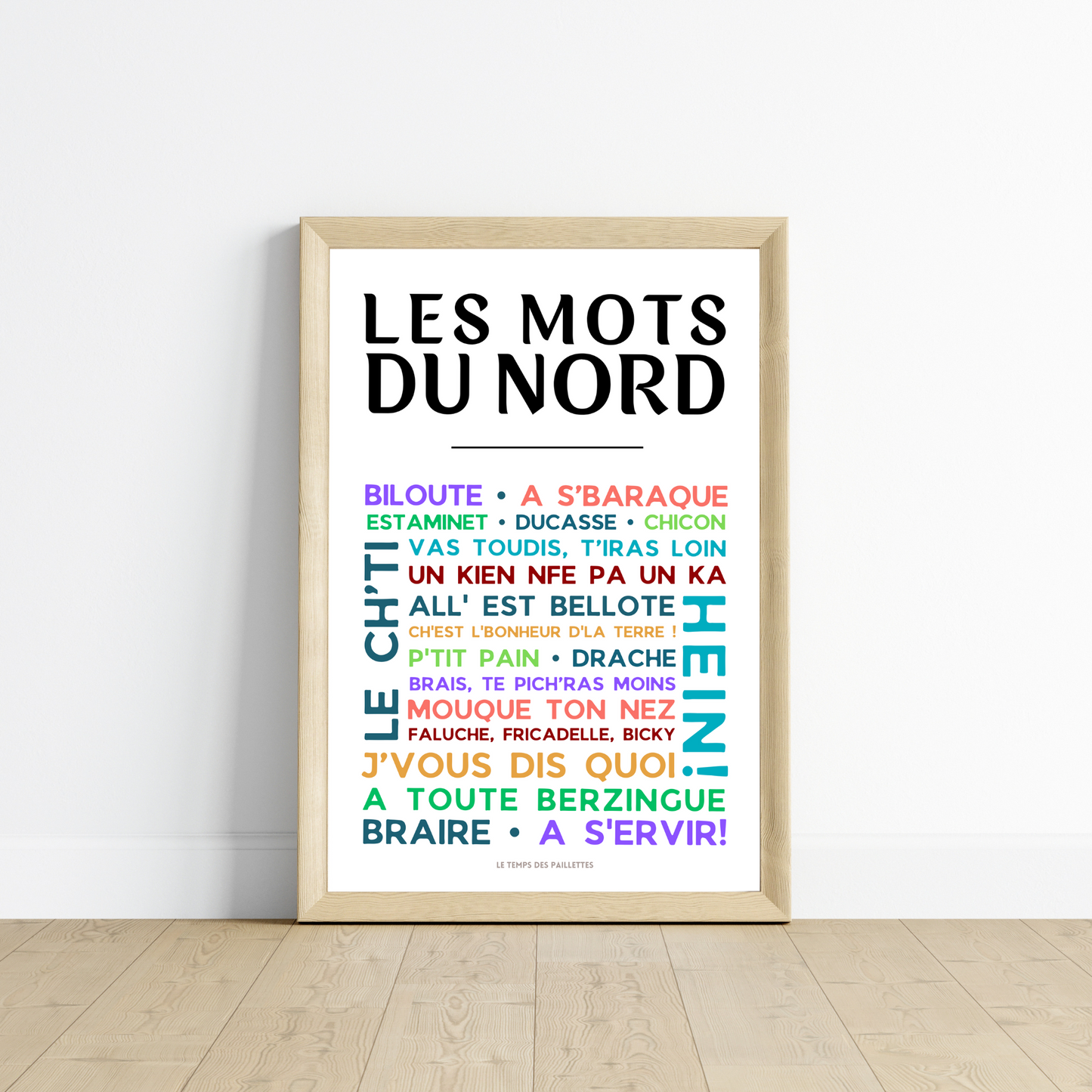 Affiche les Mots du nord - le nord - ch'ti par Le Temps des Paillettes