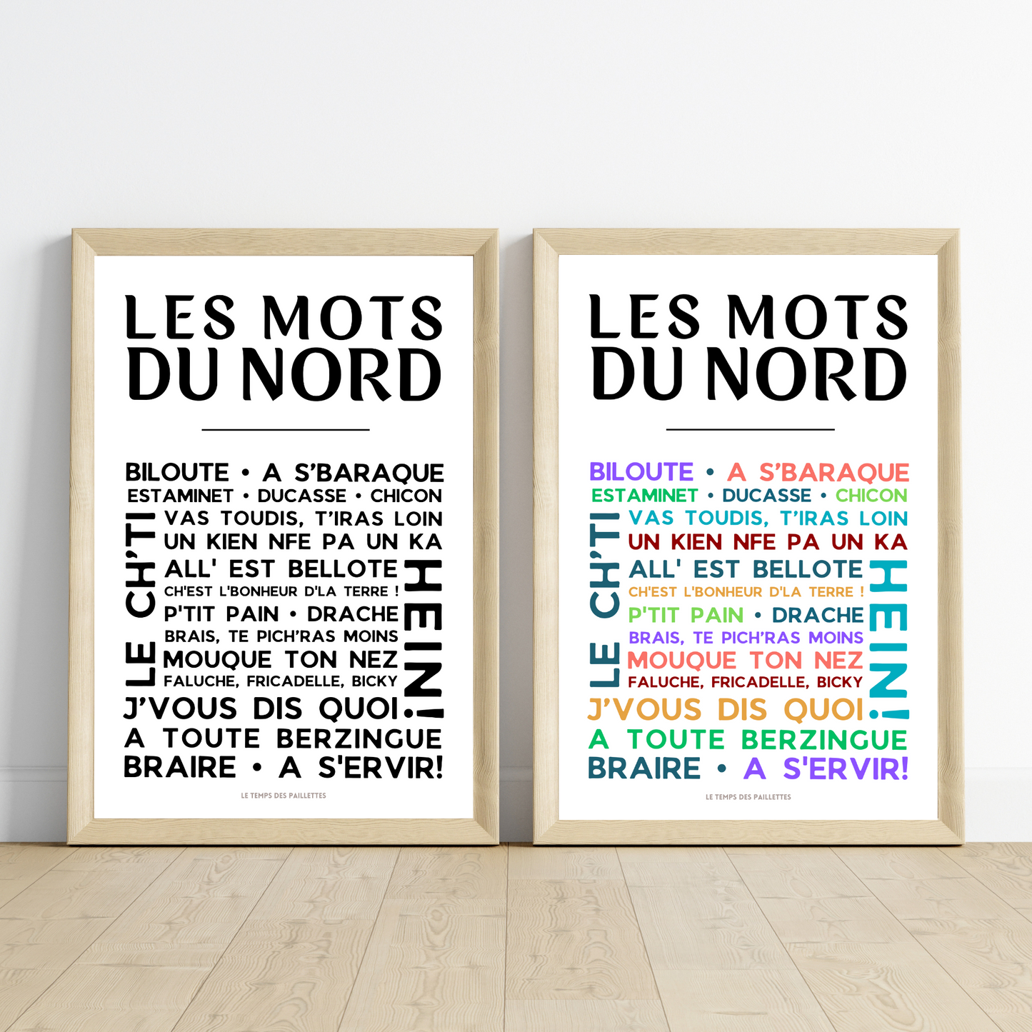 Affiche les Mots du nord - le nord - ch'ti par Le Temps des Paillettes