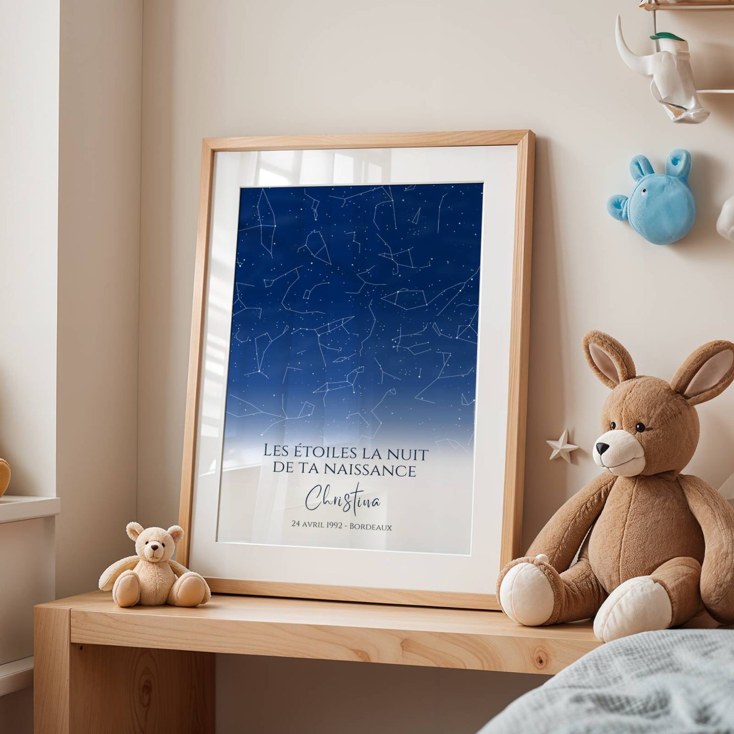 poster naissance constellation personnalisé cadeau original baptême anniversaire