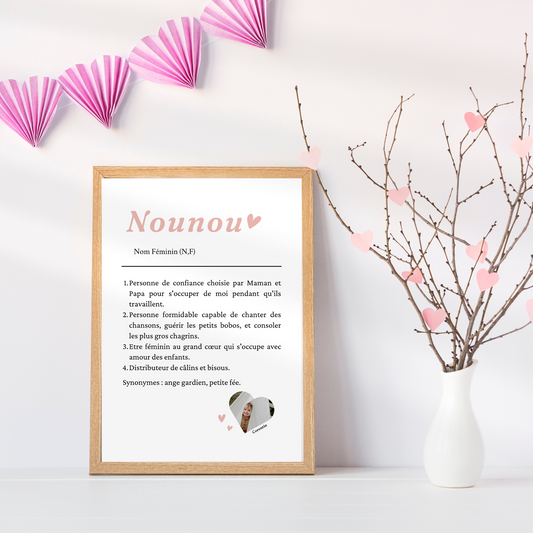 Affiche Scrabble personnalisée Nounou – Cadeau assistante maternelle – Idée merci nounou fin d’année