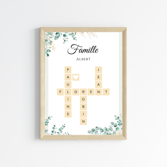 Affiche pêle-mêle / Affiche Scrabble famille personnalisée