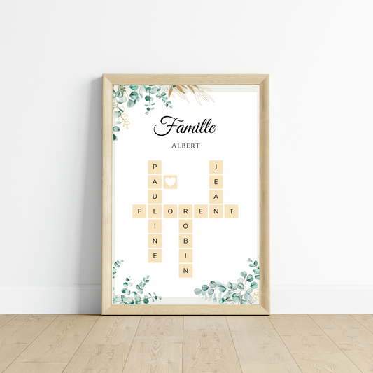 Affiche pêle-mêle / Affiche Scrabble famille personnalisée