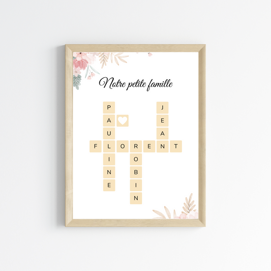 Affiche pêle-mêle / Affiche Scrabble famille personnalisée