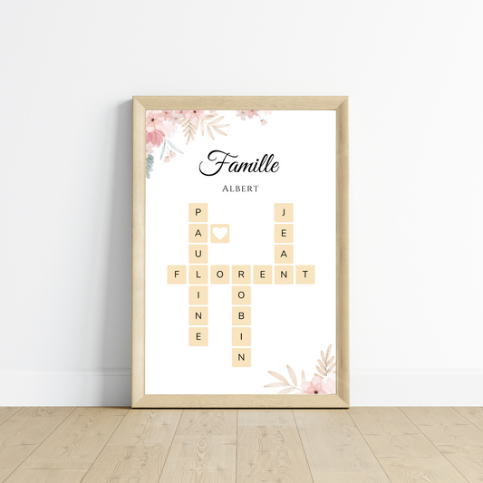 Affiche pêle-mêle / Affiche Scrabble famille personnalisée