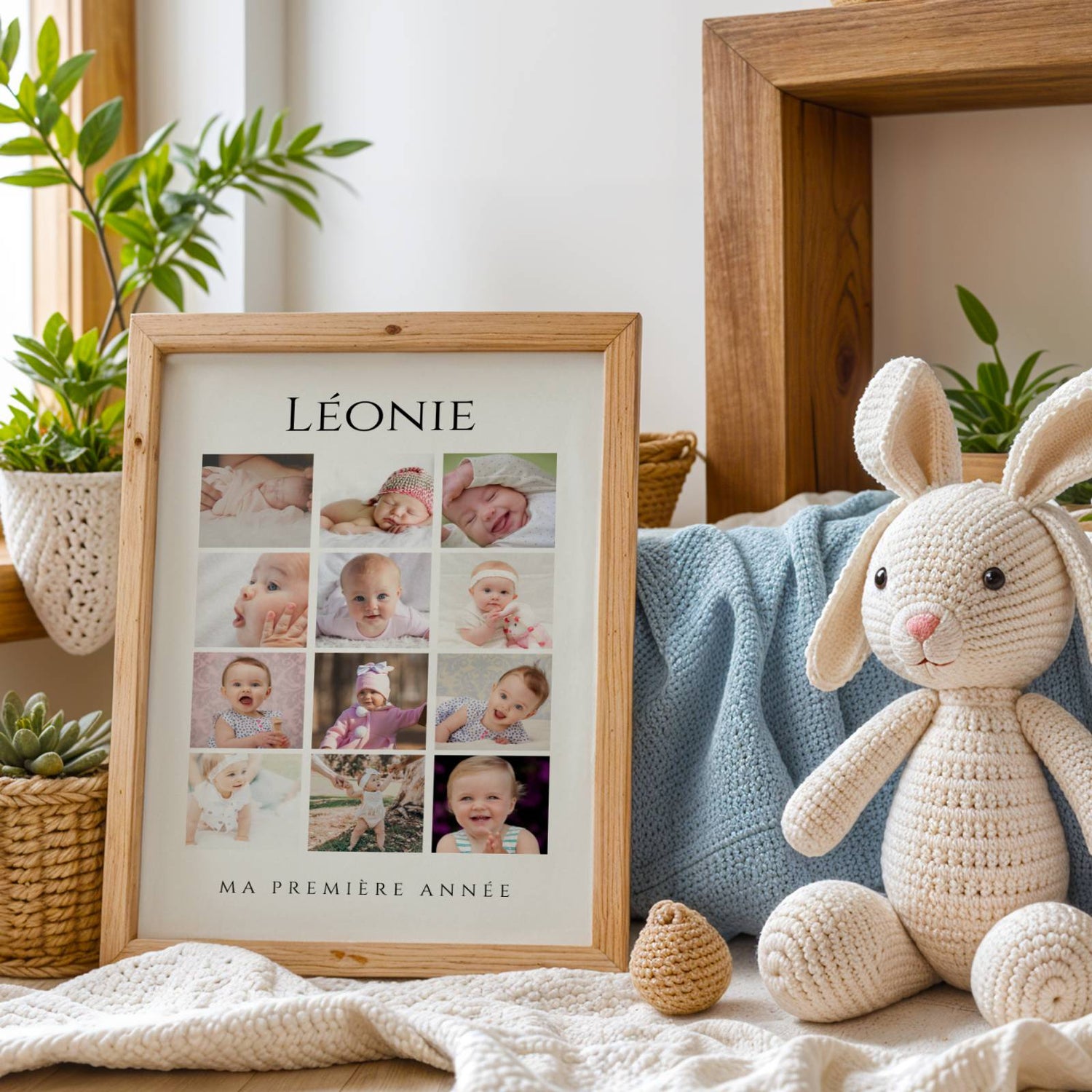 Affiche 1ère Année de Bébé - 12 Mois en Photos - Cadeau Naissance Personnalisé -  Le Temps des Paillettes - Image 3