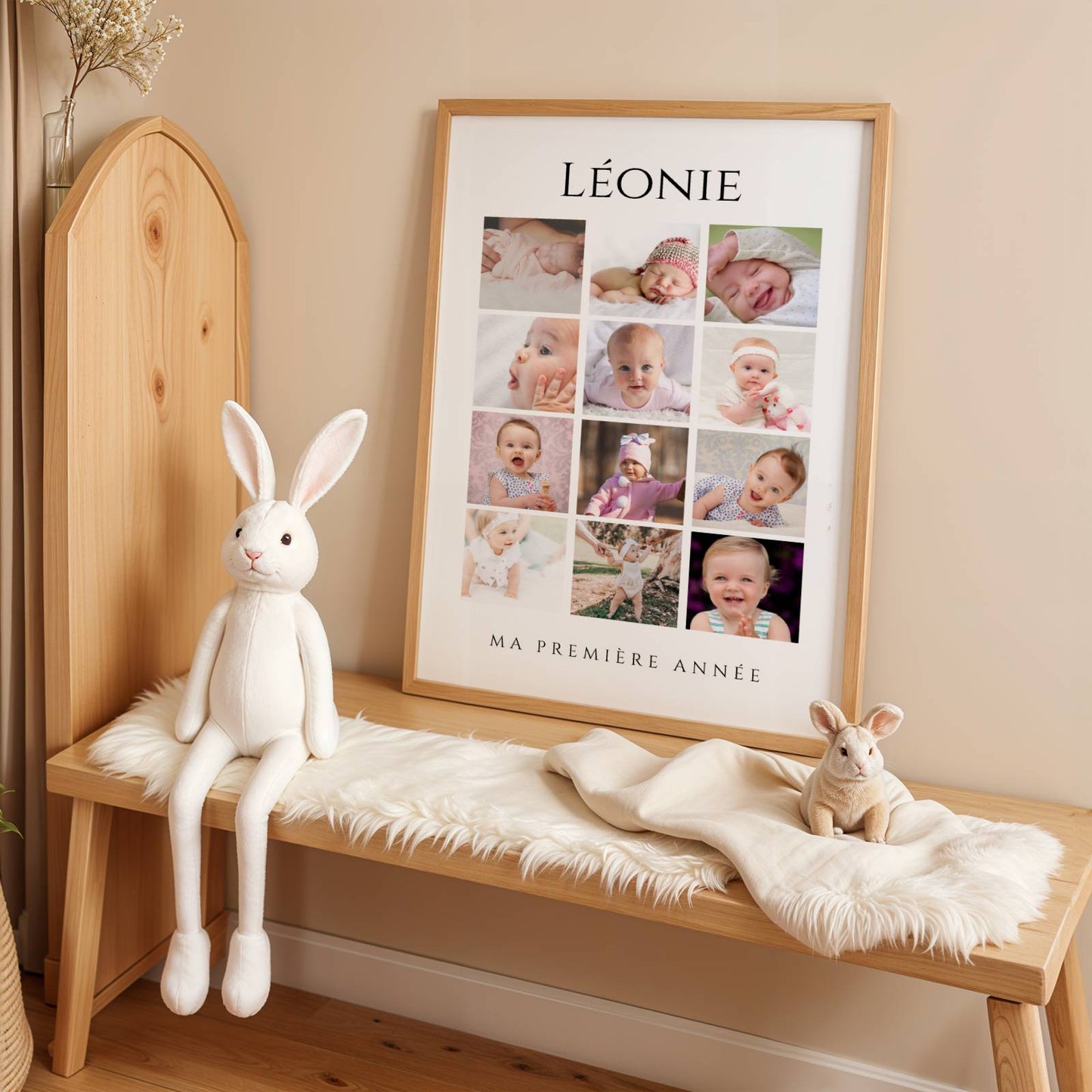 Affiche 1ère Année de Bébé - 12 Mois en Photos - Cadeau Naissance Personnalisé -  Le Temps des Paillettes - Image 5