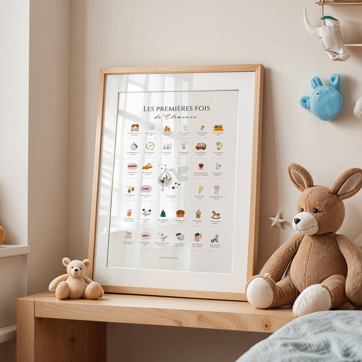 affiche mes premières fois personnalisée cadeau naissance original bébé à compléter