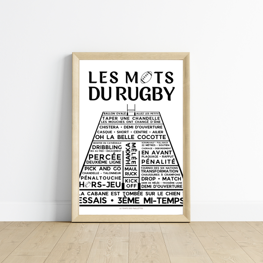 Affiches les mots du rugby - Poster Terrain de rugby  par Le Temps des Paillettes