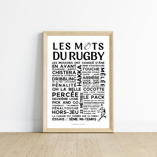 Affiches les mots du rugby - Poster rugby  par Le Temps des Paillettes