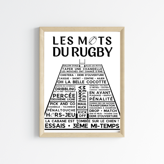 Affiches les mots du rugby - Poster Terrain de rugby  par Le Temps des Paillettes