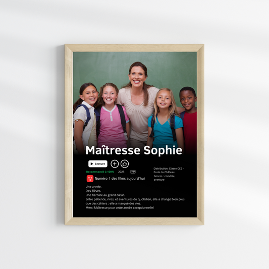 Affiche personnalisée maîtresse style Netflix