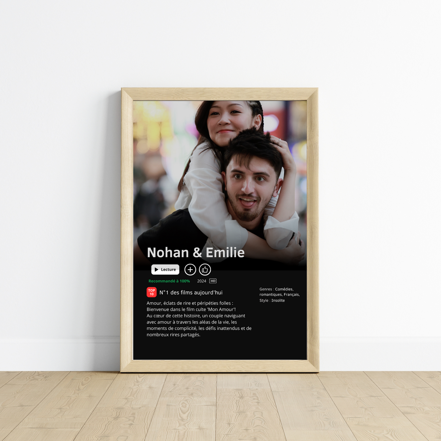 Affiche série personnalisé pour couple avec photos -  affiche Netflix - cadeau saint valentin avec photo - affiche personnalisée film  par Le Temps des Paillettes