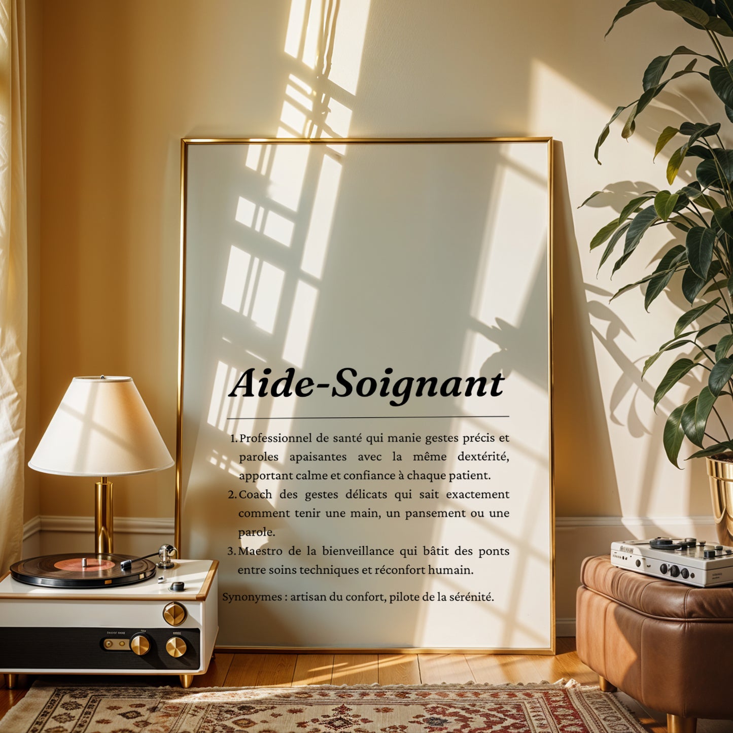 Affiche définition Aide-Soignant – Poster minimaliste métier – Idée cadeau pour Aide-Soignante– Déco murale cabinet santé Aide-Soignant