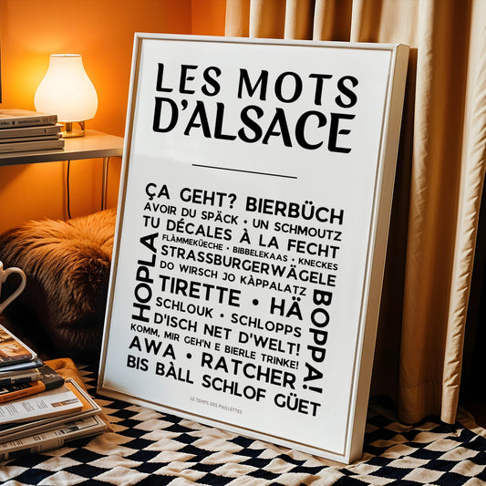 affiche mots d alsace expressions alsaciennes décoration murale typographique