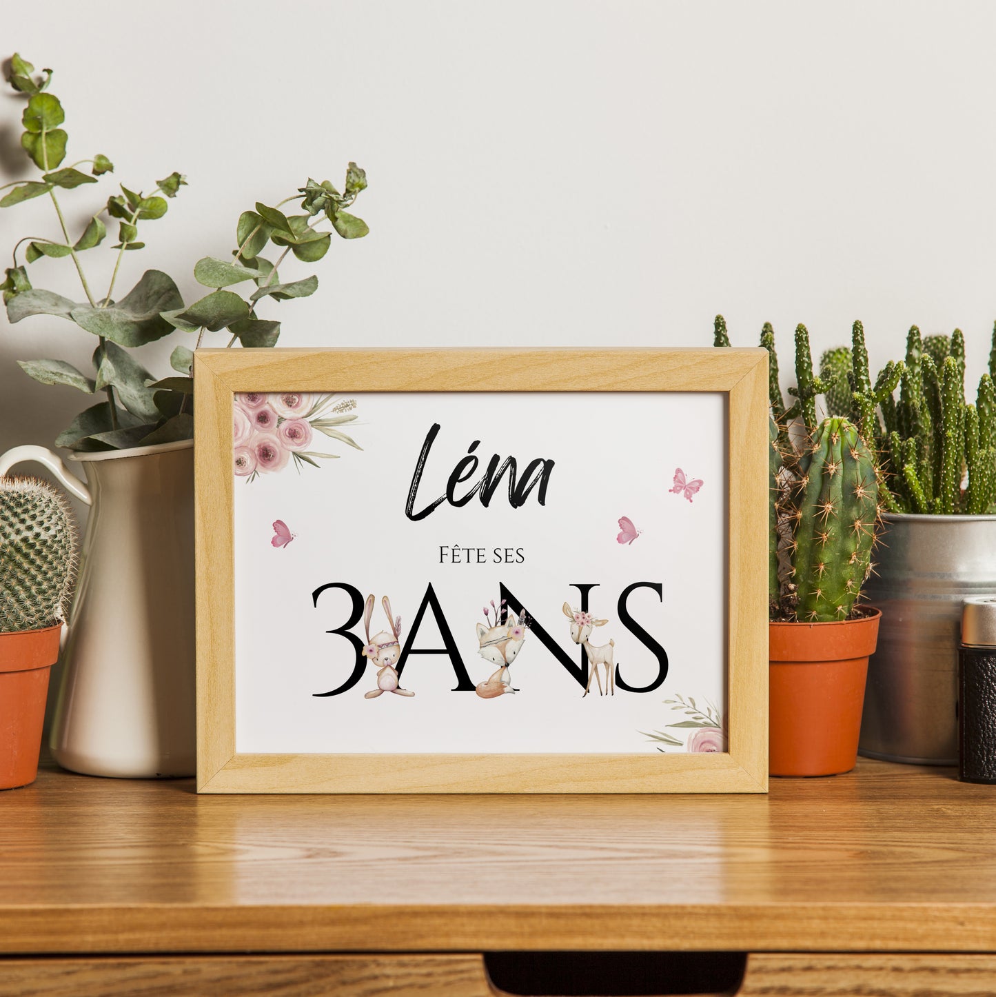 Affiche Anniversaire Enfant Personnalisée Thème Animaux Forêt – Poster Bienvenue Étapes 1 An 2 Ans Cadeau Fête - Image 6