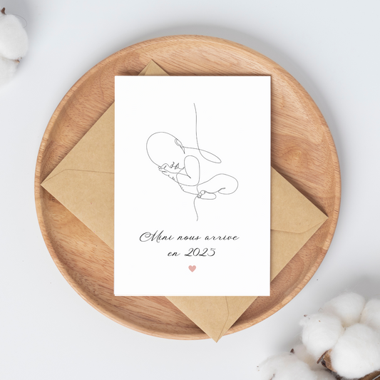 Carte annonce grossesse personnalisée - Annonce de grossesse originale
