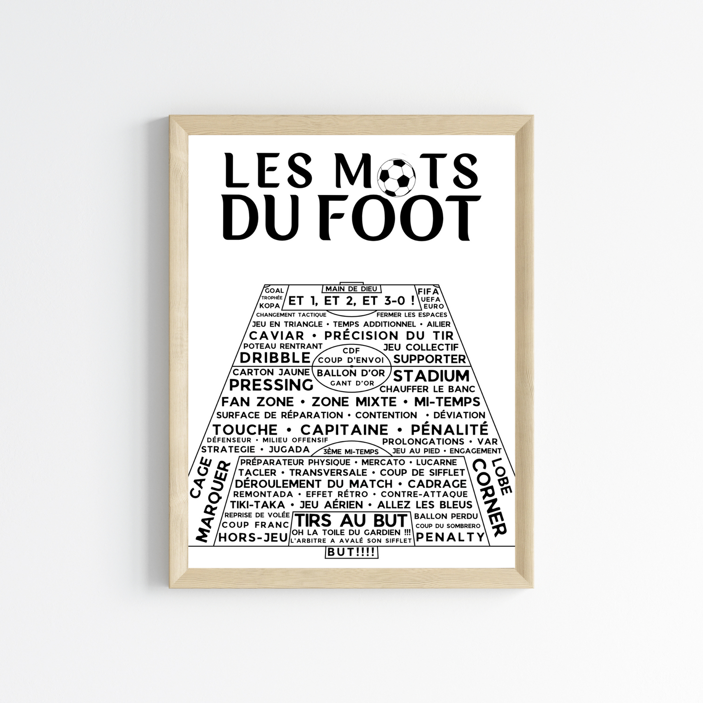 Affiches les mots du foot - Poster Terrain de Foot par Le Temps des Paillettes