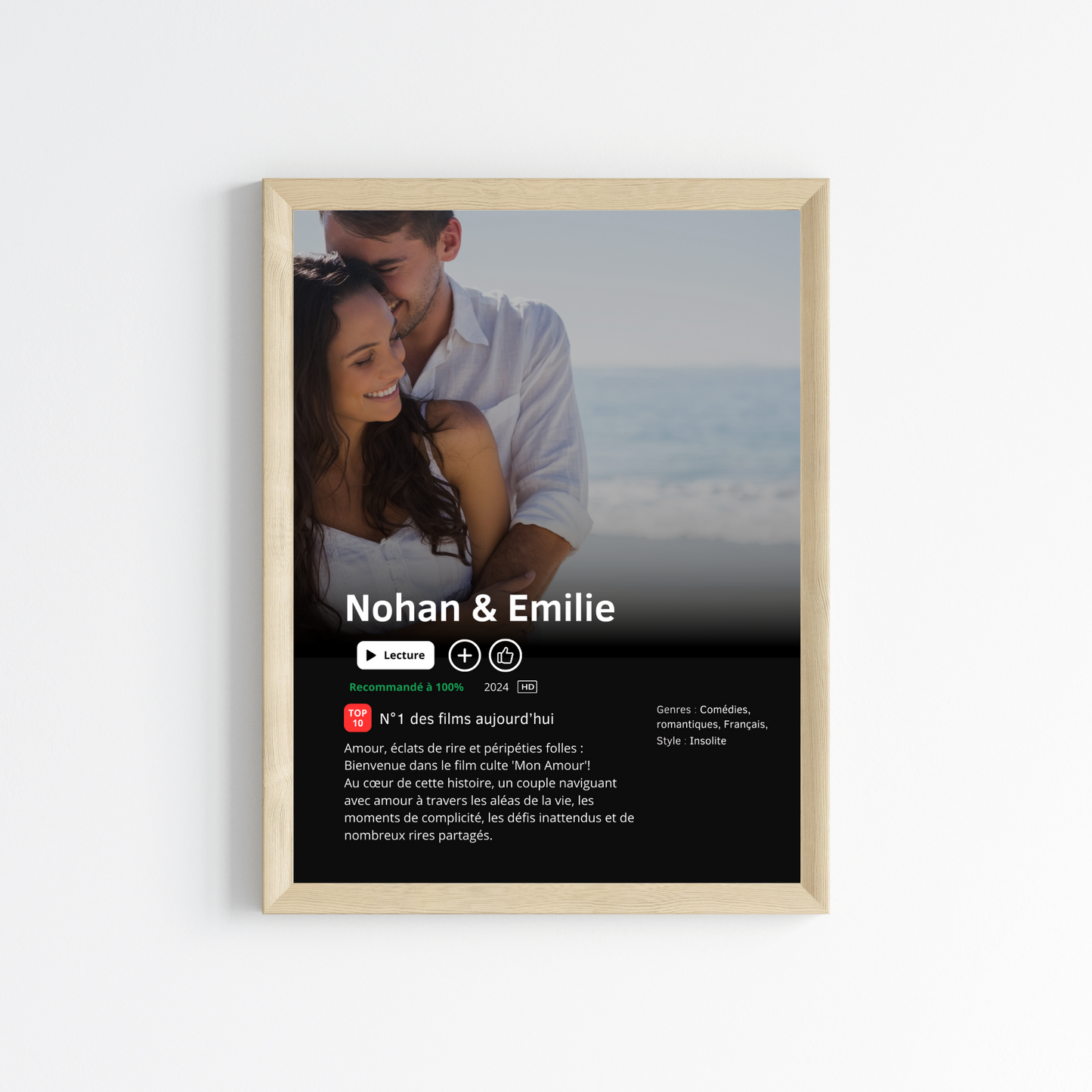 Affiche série personnalisé pour couple avec photos -  affiche Netflix - cadeau saint valentin avec photo - affiche personnalisée film  par Le Temps des Paillettes