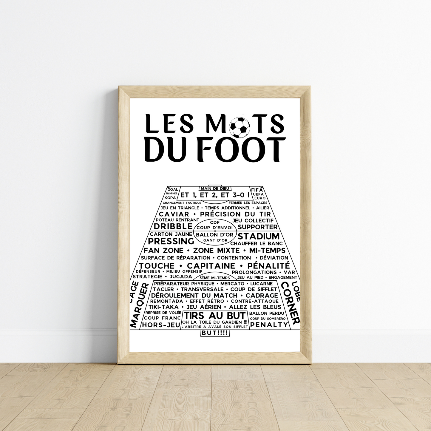 Affiches les mots du foot - Poster Terrain de Foot par Le Temps des Paillettes