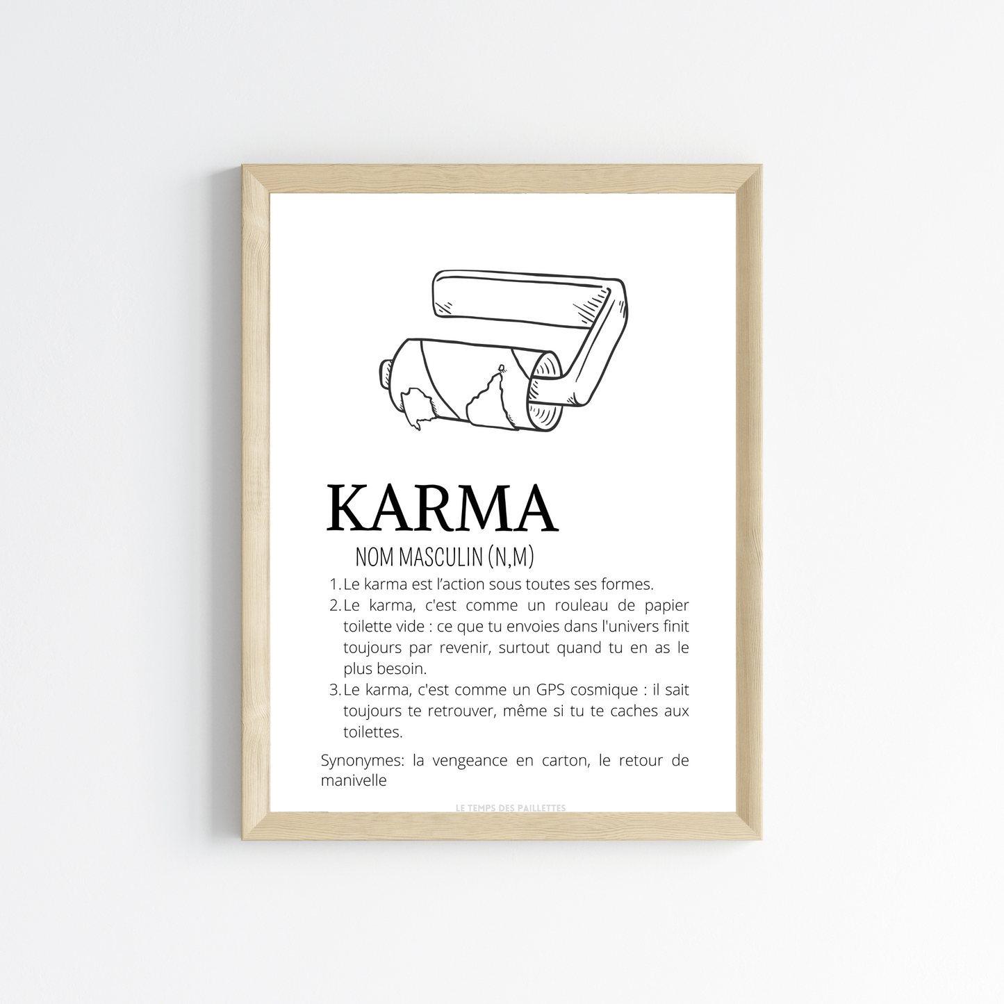 Affiche Toilettes Humour : Karma du Rouleau de Papier Toilette Vide – Affiche Drôle à Imprimer pour Airbnb en Français