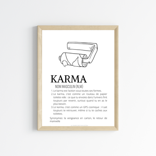 Affiche Toilettes Humour : Karma du Rouleau de Papier Toilette Vide – Affiche Drôle à Imprimer pour Airbnb en Français - Le Temps des Paillettes