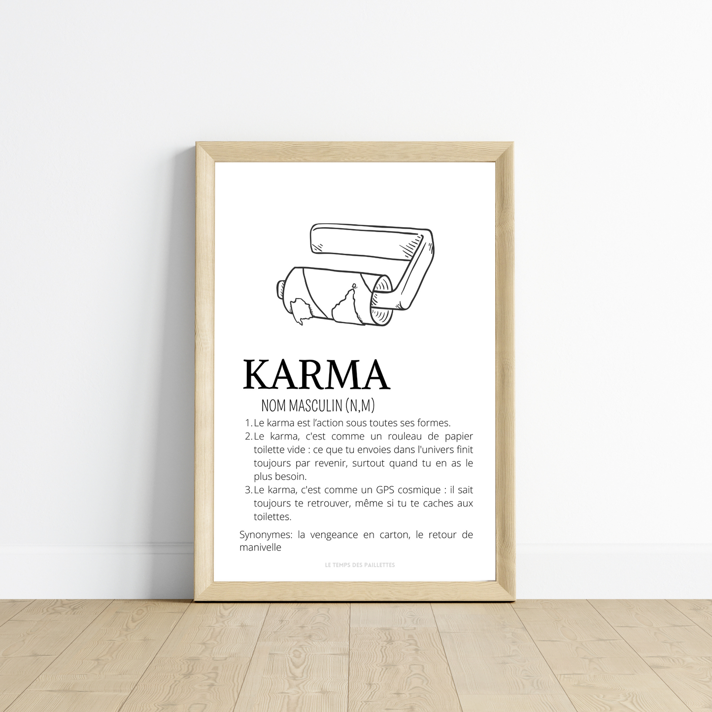 Affiche Toilettes Humour : Karma du Rouleau de Papier Toilette Vide – Affiche Drôle à Imprimer pour Airbnb en Français