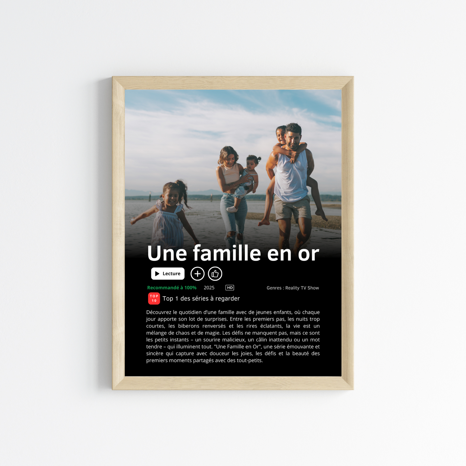 Affiche personnalisée Netflix Famille - Affiche Famille avec photo par Le Temps des Paillettes - Le Temps des Paillettes