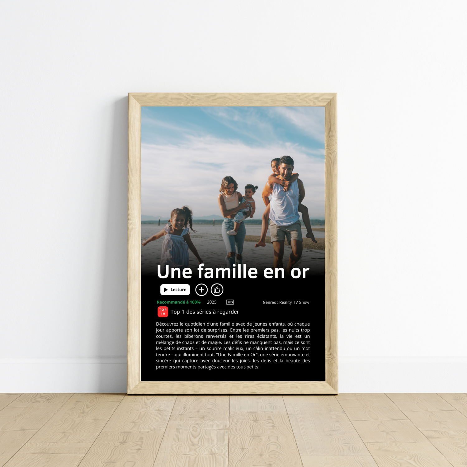 Affiche personnalisée Netflix Famille - Affiche Famille avec photo par Le Temps des Paillettes - Le Temps des Paillettes