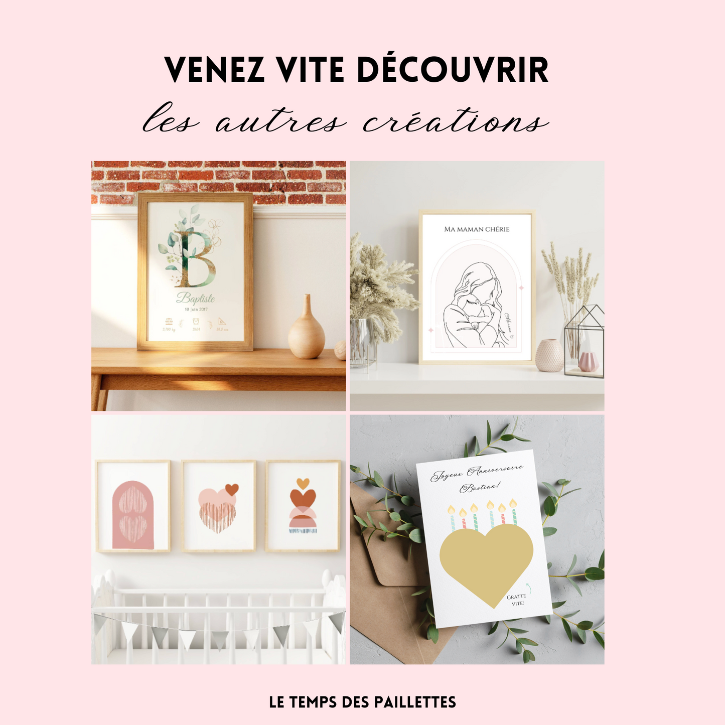 Affiche morpion amour - Affiche couple minimaliste - Cadeau de Saint valentin par Le Temps des Paillettes