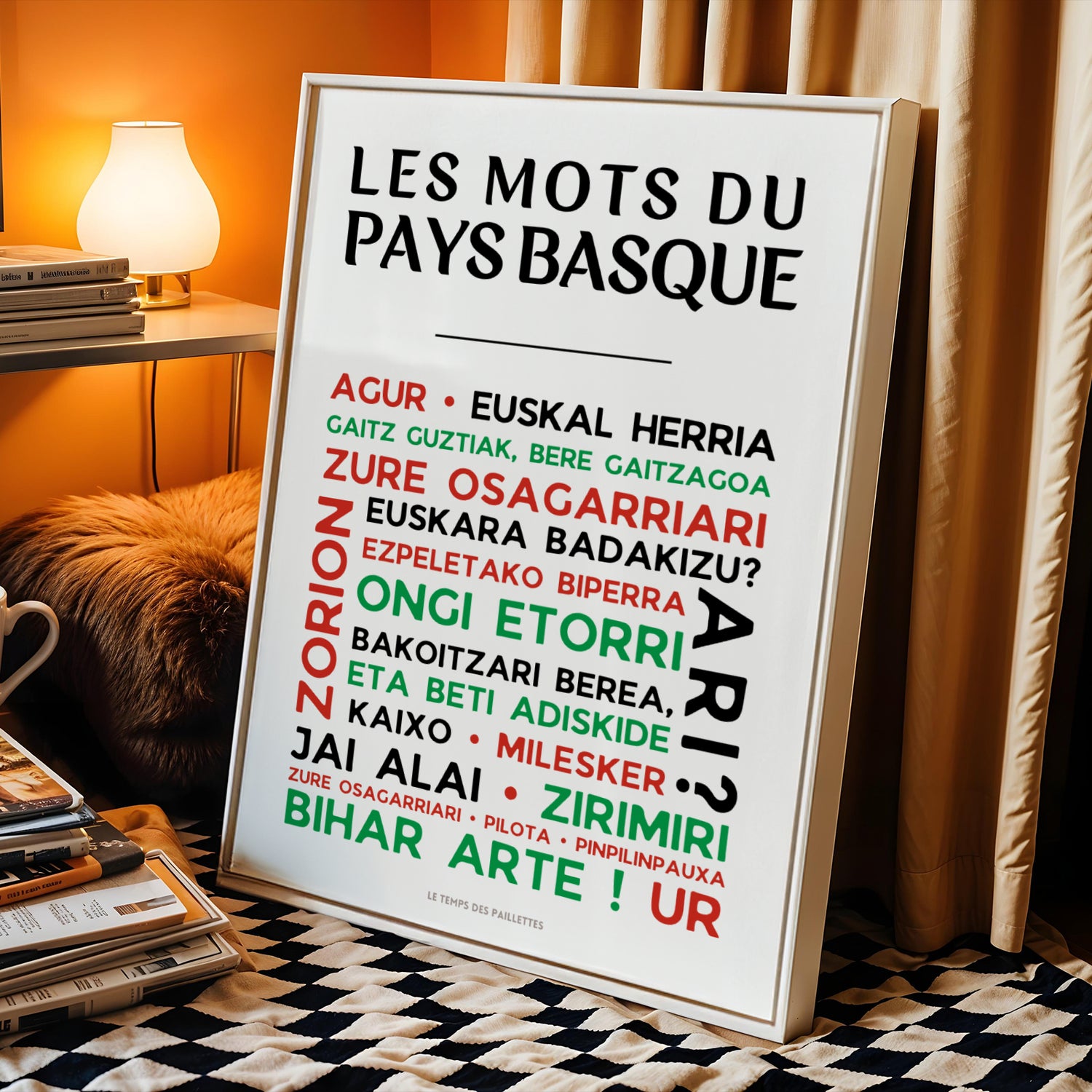 affiche pays basque mots basques euskal herria décoration murale typographique