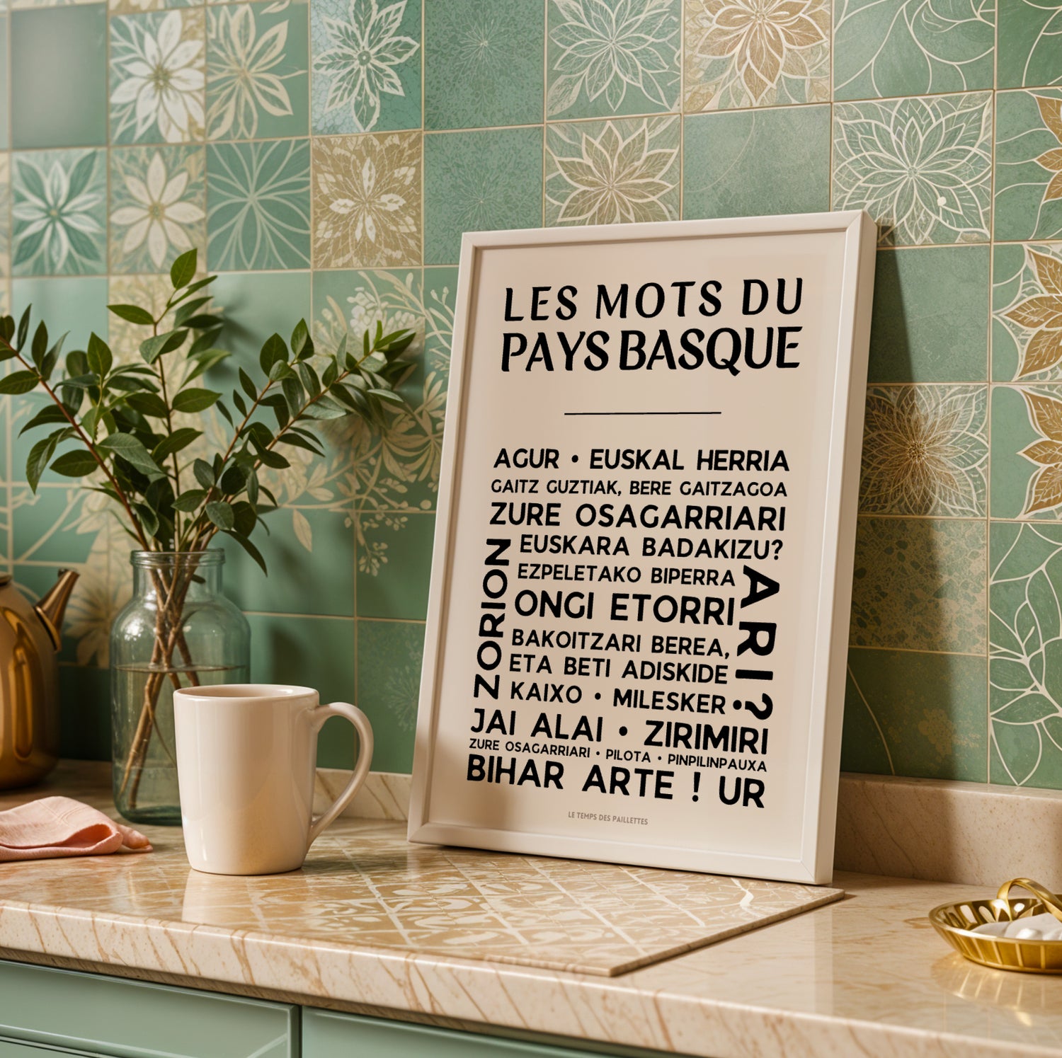 affiche pays basque mots basques euskal herria décoration murale typographique