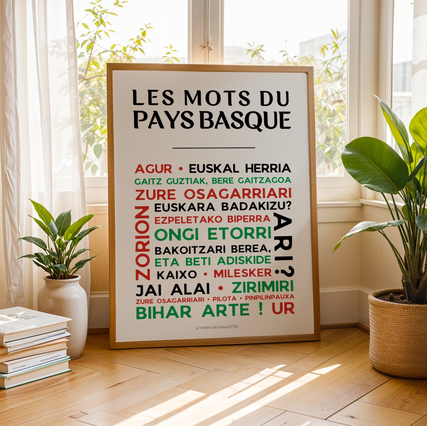 affiche agur euskal herria typographie basque déco