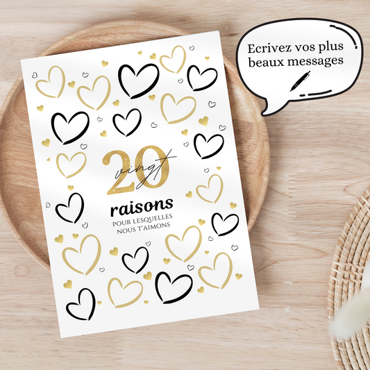 Anniversaire 20 ans - Affiche raisons pour lesquelles nous t’aimons