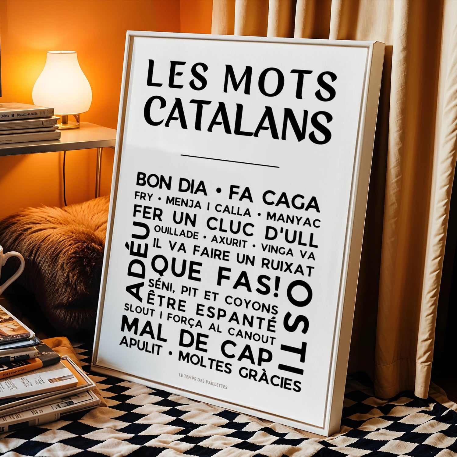 affiche mots catalans expressions catalanes décoration murale typographique catalogne